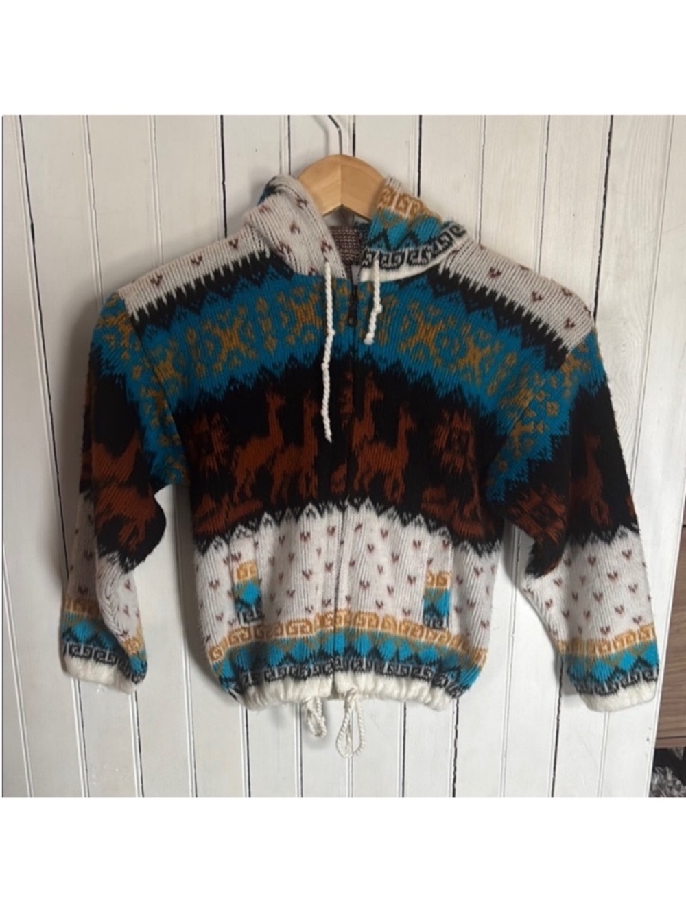Yari Artesanians Jacket White Blue Size 6